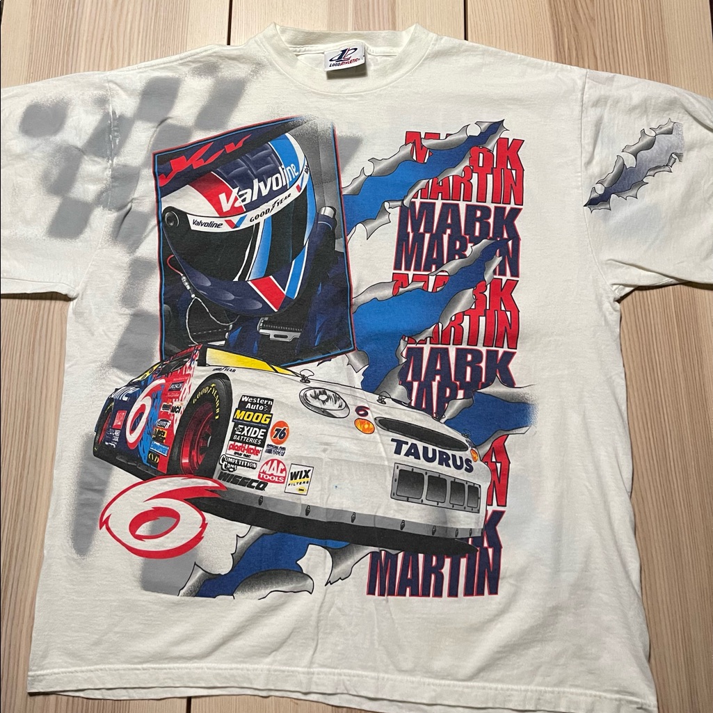 Vintage Logo Athletic Nascar Mark Martin Mega All Over Print Shirt